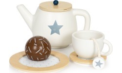 Wooden tea set teapot cup 17 pieces ECOTOYS