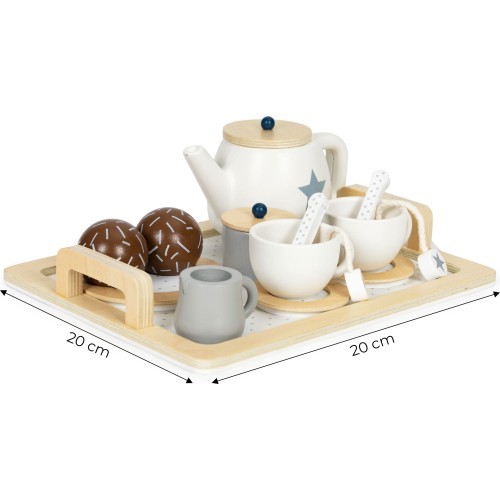 Wooden tea set teapot cup 17 pieces ECOTOYS