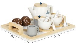 Деревянный чайный набор чайник чашка 17 предметов ECOTOYS