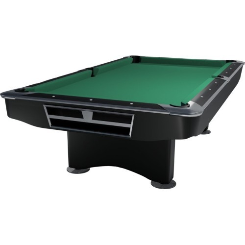 Billiard Table, Pool, Competition II, Black matt, 7 ft., Club Cloth yellow green