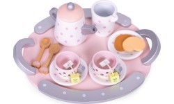 Wooden tea cup kettle set 15 items ECOTOYS