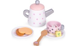 Деревянный набор чайных чашек и чайника, 15 предметов, ECOTOYS