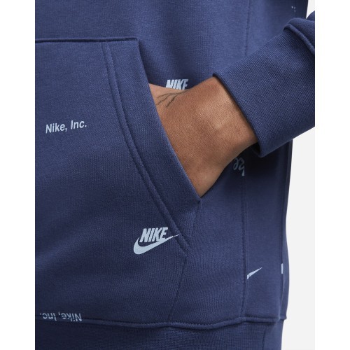 Nike Club+ BB PO Hoodie Fleece men's sweatshirt, blue FB7434 410