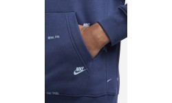 Nike Club+ BB PO Hoodie Fleece men's sweatshirt, blue FB7434 410