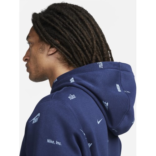 Мужская толстовка Nike Club+ BB PO Hoodie Fleece, синяя FB7434 410