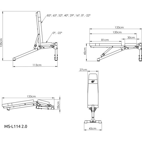Складная скамья Marbo Sport MS-L114 2.0