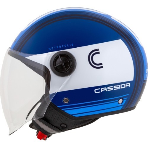 Motociklo šalmas Cassida Handy Metropolis mėlynas/tamsiai mėlynas/baltas