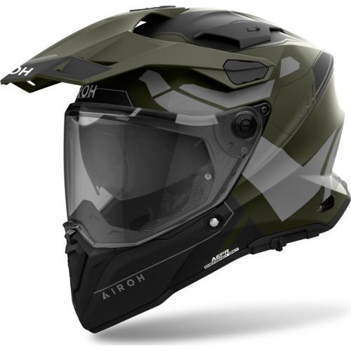 Motociklo šalmas Airoh Commander 2 Reveal matinė karinė žalia