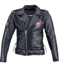 Odinė motociklininko striukė W-TEC Black Heart Perfectis - Juoda