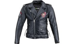 Odinė motociklininko striukė W-TEC Black Heart Perfectis - Juoda
