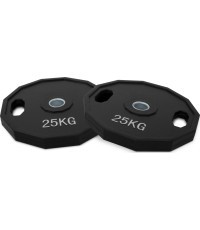Guminių olimpinių svarmenų komplektas 25 kg Kroon