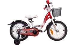 Велосипед 4KIDS Cherry 16" // 1 скорость, размер 9,5" (24 см), тормоза V-Brake и ножной, стальной (красный/белый)