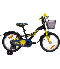 4KIDS Nightman 16" children's bike, single-speed, steel frame, size 10" (25.5 cm), black/blue