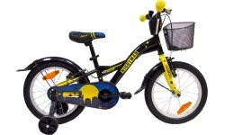 4KIDS Nightman 16" // 1G, dydis 10" (25.5 cm), V-Brake ir Kojinis stabdžiai, plieninis (juoda/mėlyna)