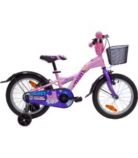 4KIDS Fluffy 16" // 1G, dydis 9.5" (24 cm), V-Brake ir Kojinis stabdžiai, plieninis (rožinė)