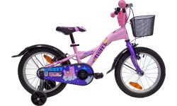 4KIDS Fluffy 16" // 1G, dydis 9.5" (24 cm), V-Brake ir Kojinis stabdžiai, plieninis (rožinė)
