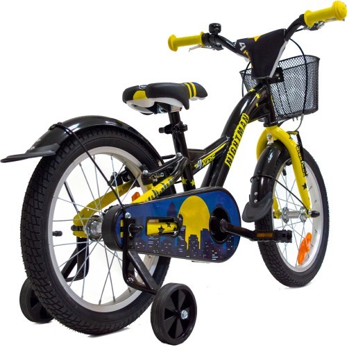 Детский велосипед 4KIDS Nightman 16", односкоростной, стальная рама, размер 10" (25,5 см), чёрно-синий