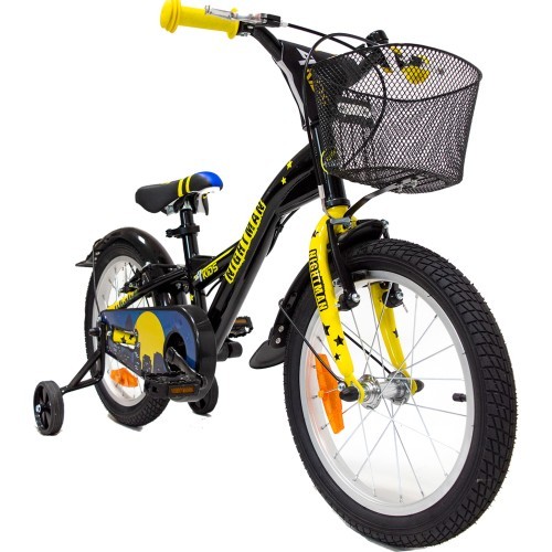 Детский велосипед 4KIDS Nightman 16", односкоростной, стальная рама, размер 10" (25,5 см), чёрно-синий