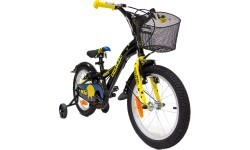 4KIDS Nightman 16" children's bike, single-speed, steel frame, size 10" (25.5 cm), black/blue