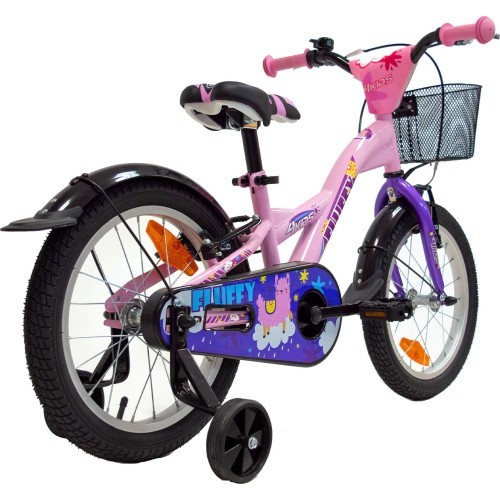 4KIDS Fluffy 16" // 1G, dydis 9.5" (24 cm), V-Brake ir Kojinis stabdžiai, plieninis (rožinė)