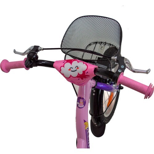 4KIDS Fluffy 16" // 1G, dydis 9.5" (24 cm), V-Brake ir Kojinis stabdžiai, plieninis (rožinė)