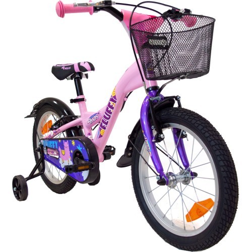 4KIDS Fluffy 16" 1 скорость, размер 9,5" (24 см), тормоза V-Brake и ножной, стальной (розовый)