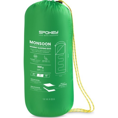 Pavasario–vasaros tipo miegmaišis 220x75 cm juodas Spokey MONSOON