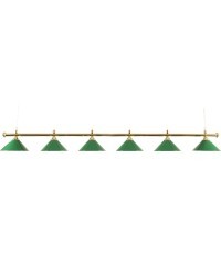Brass Lamp with 6 Green Shades 276c