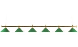 Brass Lamp with 6 Green Shades 276c