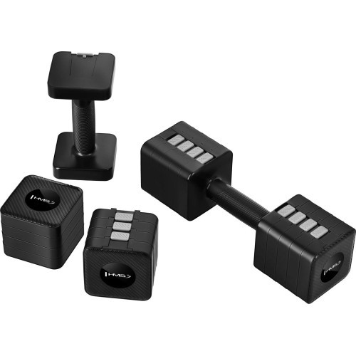 ADJUSTABLE DUMBBELLS BLACK 2 x 5 KG HL02 HMS