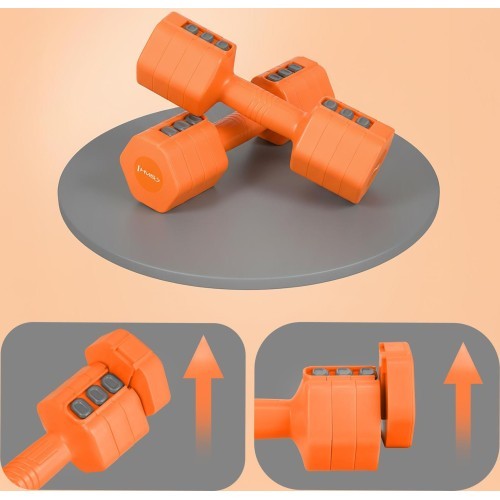 ADJUSTABLE DUMBBELLS ORANGE 2 x 2.5 KG HL03 HMS