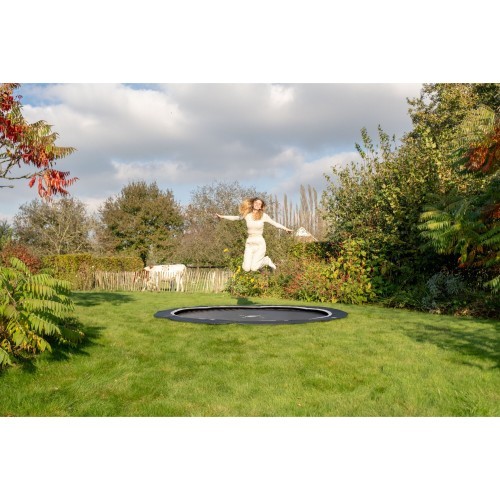 EXIT InTerra ground-level sports trampoline ø244cm - black