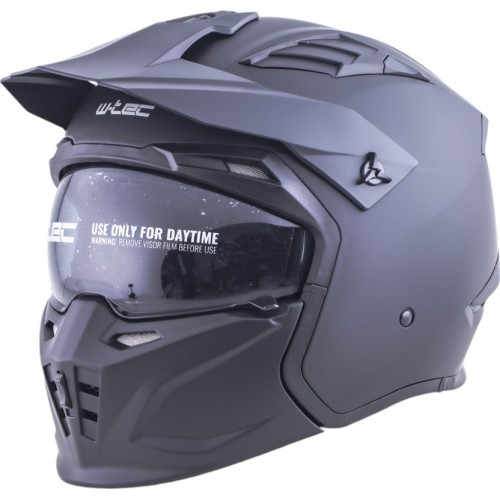 Modulinis motociklininko šalmas W-TEC Badalone - Matinė juoda