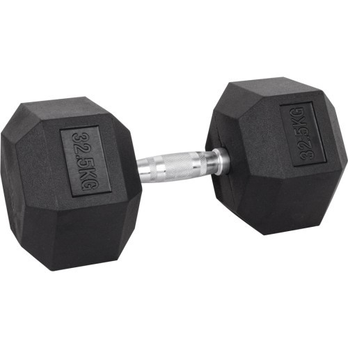Šešiakampis hantelis inSPORTline Hexsteel 32,5 kg