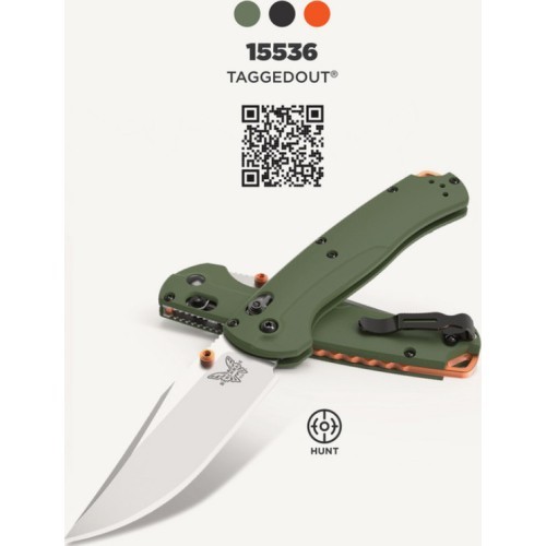 Benchmade 15536 TAGGEDOUT peilis, OD Green G10, CPM-S45VN