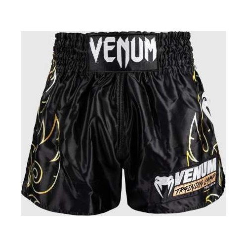Venum VTC Flames Muay Thai šortai, juodi/auksiniai