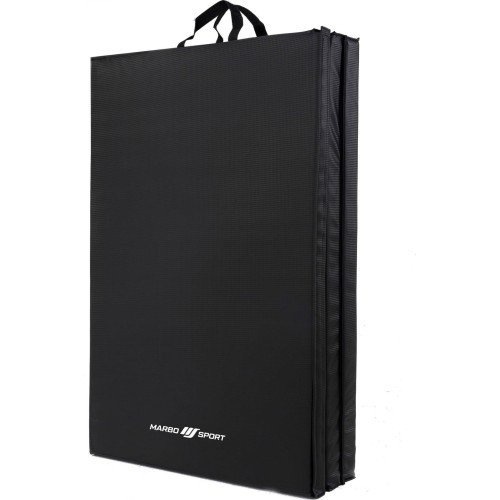Foldable hard gymnastics mat with Velcro fasteners, 180 x 90 x 5 cm, black - Marbo Sport