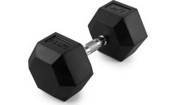 Гантель HEX из чугуна с резиновым покрытием, 27,5 кг - UpForm