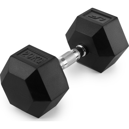 Gumuotas ketaus hantelis HEX 20 kg, UpForm