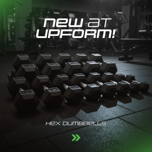 Гантель чугунная обрезиненная HEX 20 кг, UpForm