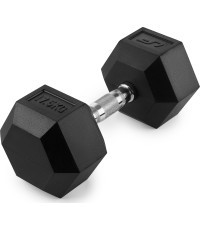 HEX 17.5 kg rubber-coated cast iron dumbbell - UpForm