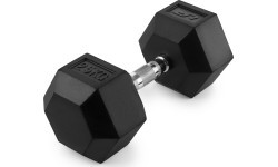 HEX 25 kg rubber-coated cast iron dumbbell - UpForm
