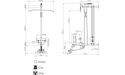 Viršutinės ir apatinės sienelės traukos su sėdyne ir atramomis kojoms MS-W104 2.0 - Marbo Sport