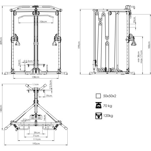 Free weight gate with upper and lower lift MS-W106 2.0 - Marbo Sport