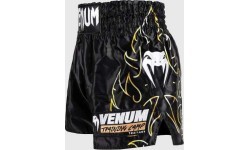Шорты Muay Thai Venum VTC Flames, черно-золотые