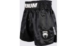 Venum Classic Evo Muay Thai šortai, juodi/balti