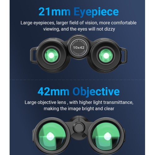 Vandeniui atsparūs žiūronai Apexel 10x42
