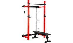 Prie sienos tvirtinama slankiojanti jėgos gardelė su suoliuku KLT34, raudona, HMS Fitness