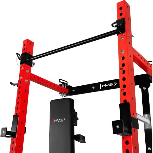 Настенная сдвижная силовая рама со скамьёй KLT34, красная, HMS Fitness
