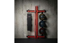 Настенная сдвижная силовая рама со скамьёй KLT34, красная, HMS Fitness